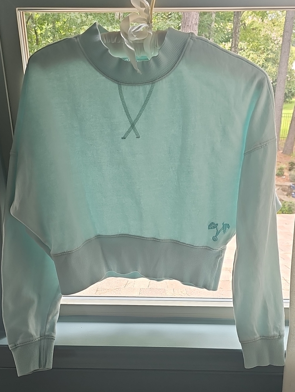 Women’s Cropped Crewneck Sweatshirt -  Kai ALOHA Mint